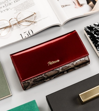 Lakierowany portfel damski wężowy wzór Peterson pol_pm_Portfel-skorzany-RFID-PETERSON-PTN-BS-490-SN-Red-16456_3