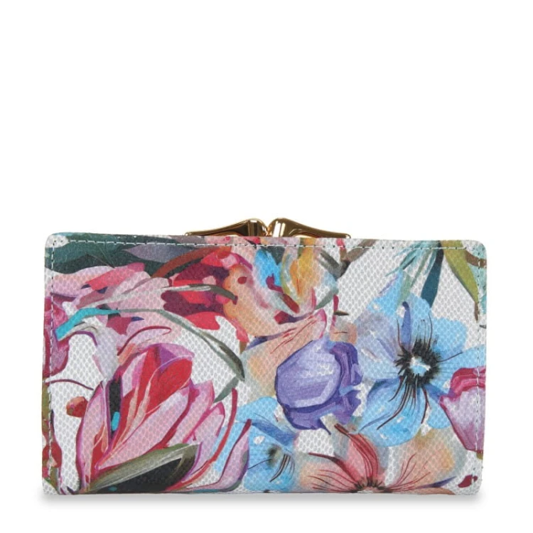Skórzany portfel damski floral