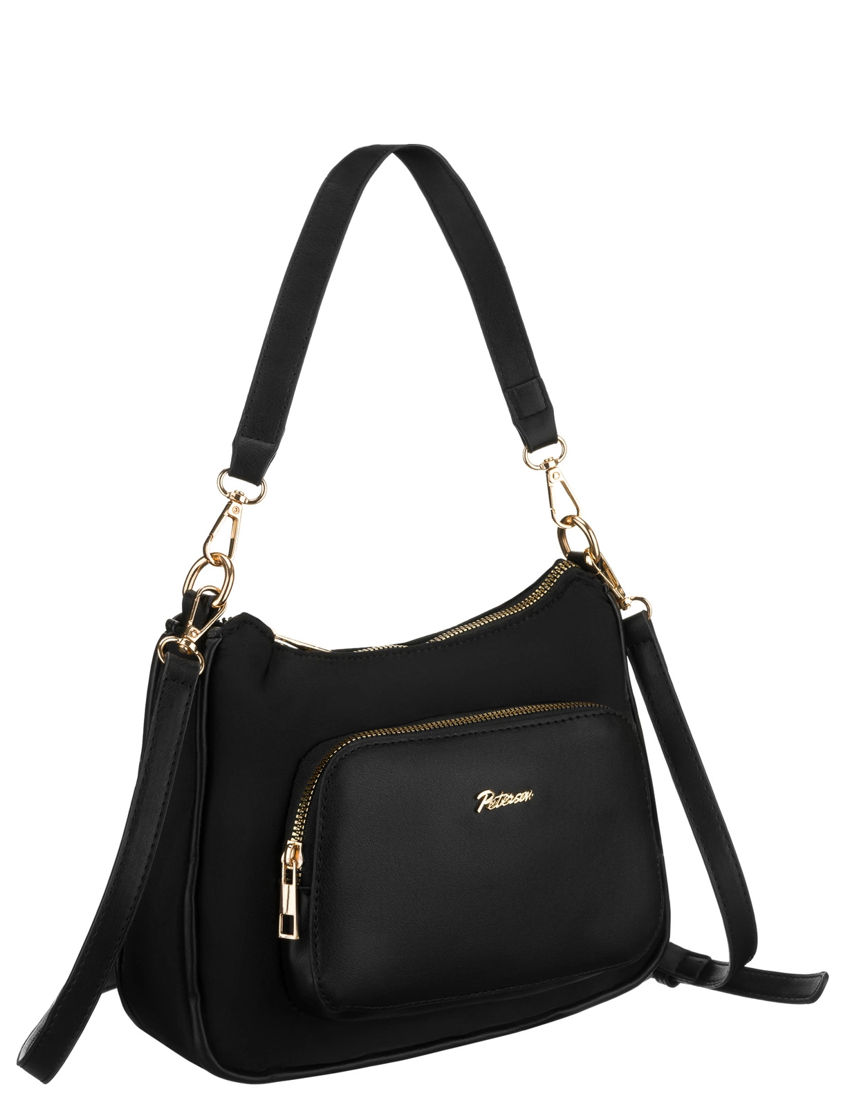 Peterson czarna torebka damska nylonowa na ramię