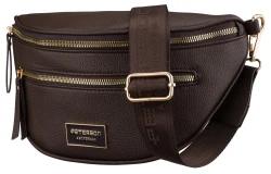 Saszetka damska Peterson brązowa crossbody na ramię eko skóra pojemna