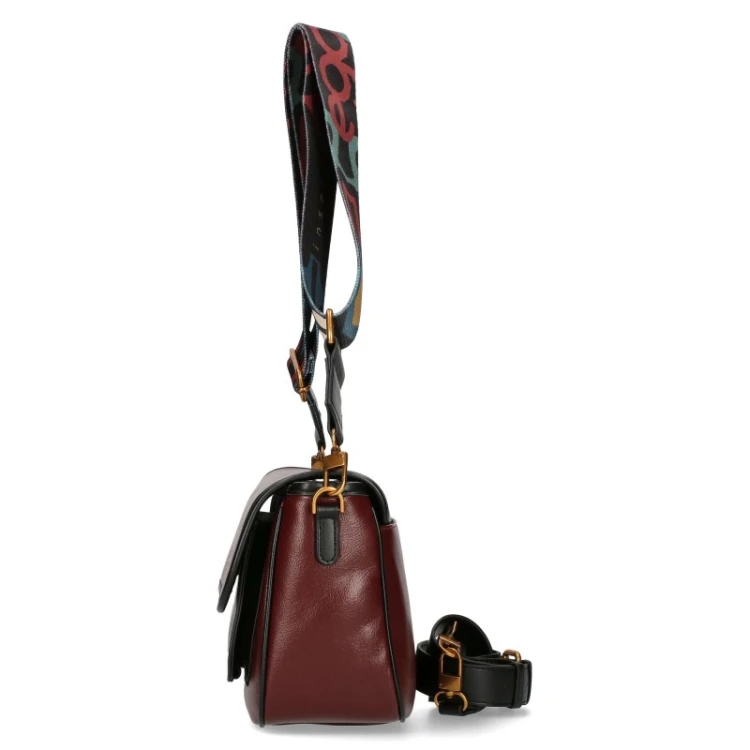 EGO torebka crossbody A5 z dwoma paskami bordowa