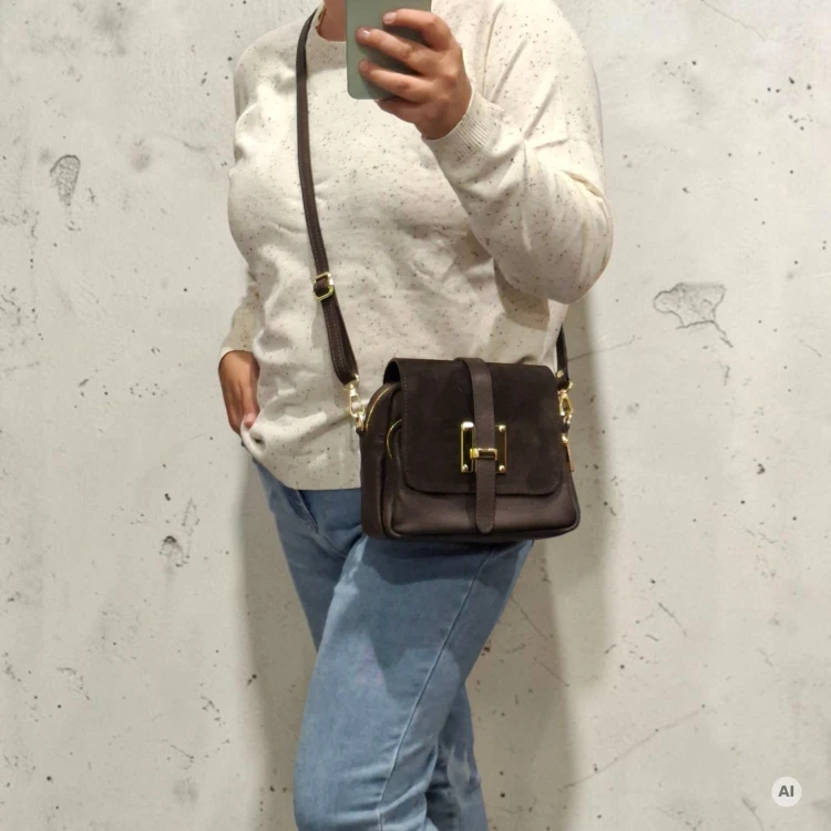 Vera Pelle torebka na ramię i crossbody czekoladowy brąz