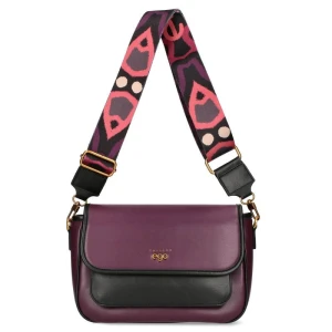 EGO Torebka Damska na Ramię Crossbody A5 2 Paski Listonoszka Fioletowa