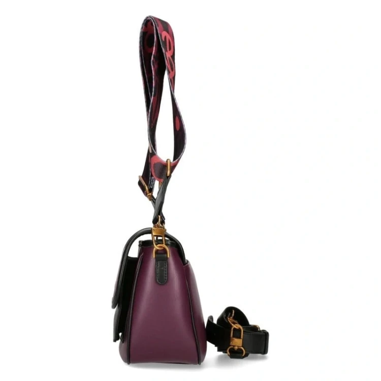EGO torebka crossbody A5 z dwoma paskami fioletowa