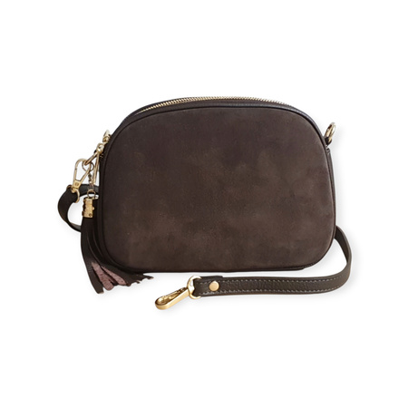 Torebka listonoszka czekoladowy brąz skóra naturalna