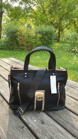 Laura Biagi torebka shopper czarna załota