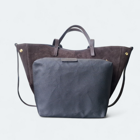 Torebka shopper skóra naturalna zamszowa A4