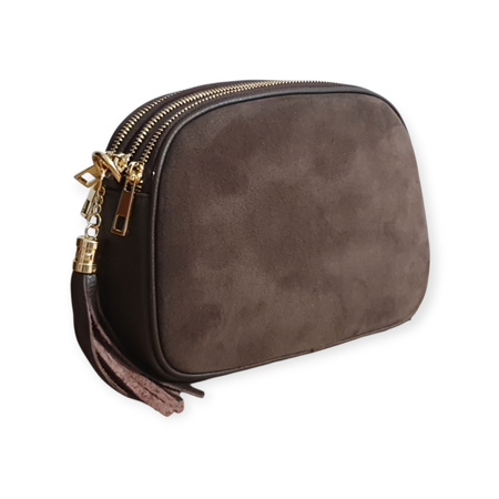 Torebka listonoszka czekoladowy brąz skóra naturalna