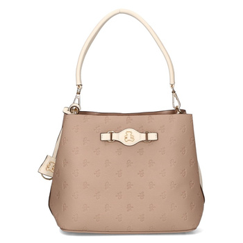 Lulu Castagnette pojemna torebka shopper dwukomorowa logowana