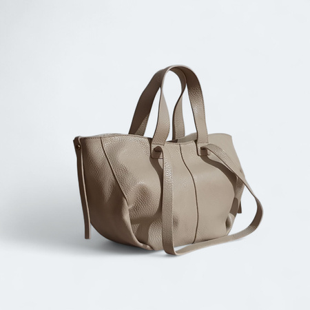 Torebka shopper Laura Biaggi skóra naturalna koszyczek