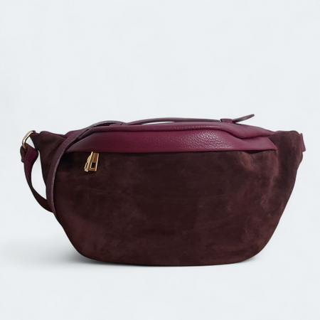 Skórzana saszetka zamszowa torebka crossbody