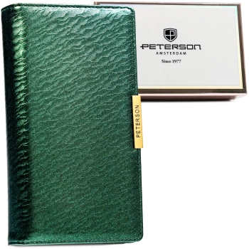 Portfel damski pojemny elegancki duży ochrona RFID ze skóry eko Peterson