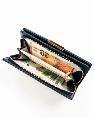 Portfel damski pojemny elegancki duży ochrona RFID ze skóry eko Peterson