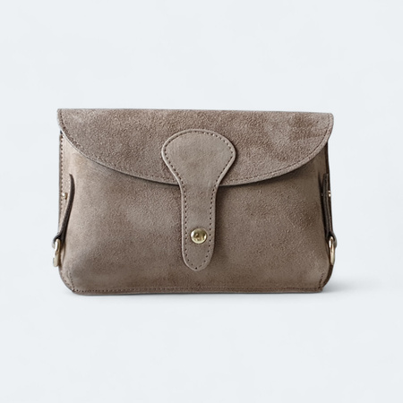 Zamszowa torebka instagramka XL skóra naturalna mocha