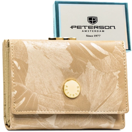 Portfel damski skórzany PETERSON średni elegancki RFID