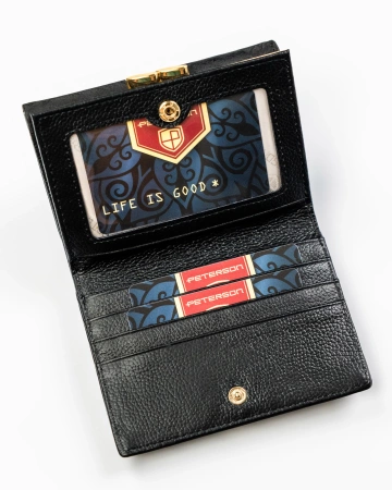 Portfel damski skórzany PETERSON średni elegancki RFID portmonetka