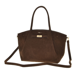Flora &Co zamszowa czekoladowa torebka shopper