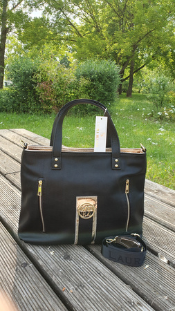Laura Biagi torebka shopper czarna załota