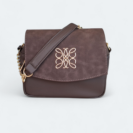 Torebka damska Laura Biaggi na łańcuszku – czekolada