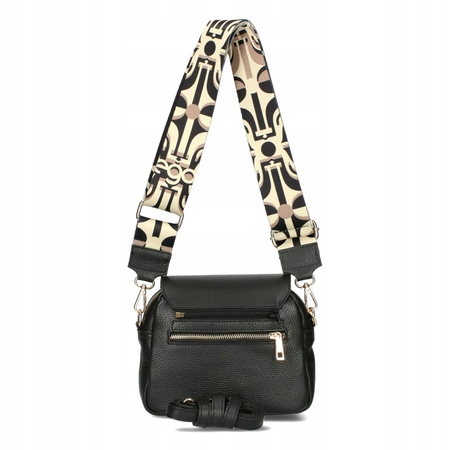 Ego skórzana listonoszka z wymienną klapką beżowa