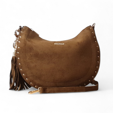 Flora &Co zamszowa torebka z brelokiem cwieki 