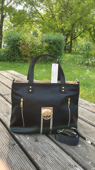 Laura Biagi torebka shopper czarna załota