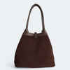 Czekoladowa zamszowa torebka Shopper A4