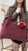 Flora&Co duża zamszowa bordowa torebkka shopper A4