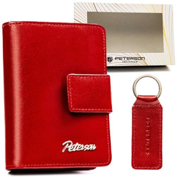 Peterson zestaw portfel + brelok skóra naturalna