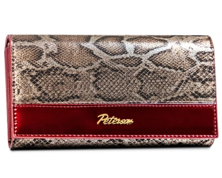 Skórzany portfel damski wężowy wzór Peterson