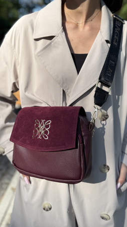 Bordowa listonoszka torebka damska Laura Biagii