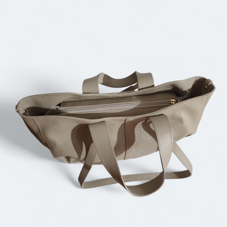 Torebka shopper Laura Biaggi skóra naturalna koszyczek