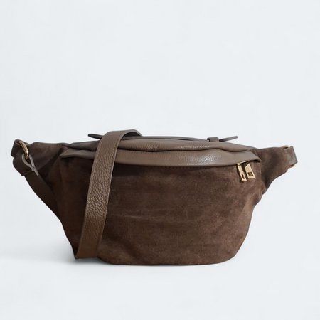 Skórzana saszetka zamszowa torebka crossbody