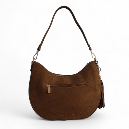 Flora &Co zamszowa torebka z brelokiem cwieki 