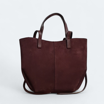 Torebka zamszowa skóra naturalna mała shopperka