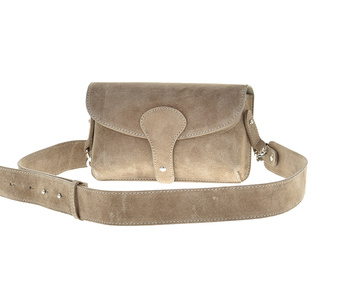 Mała torebka saszetka skóra naturalna zamszowa