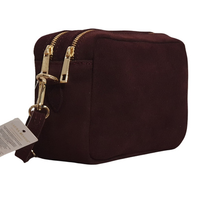 Laura Biaggi zamszowa listonoszka kosteczka skóra naturalna 