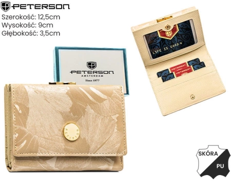 Portfel damski skórzany PETERSON średni elegancki RFID