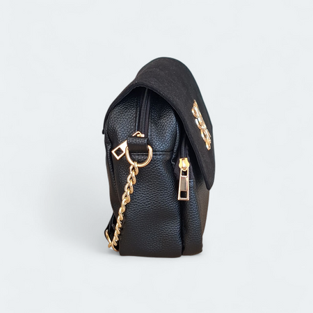 Czarna listonoszka torebka damska Laura Biagii