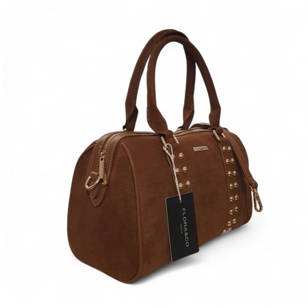 Flora&Co zamszowy kuferek cwieki eko skóra