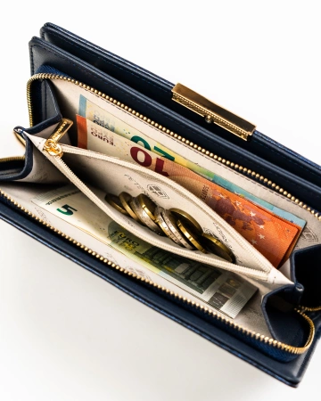 Portfel damski pojemny elegancki duży ochrona RFID ze skóry eko Peterson