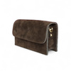 Czekoladowa zamszowa mini torebka listonoszka