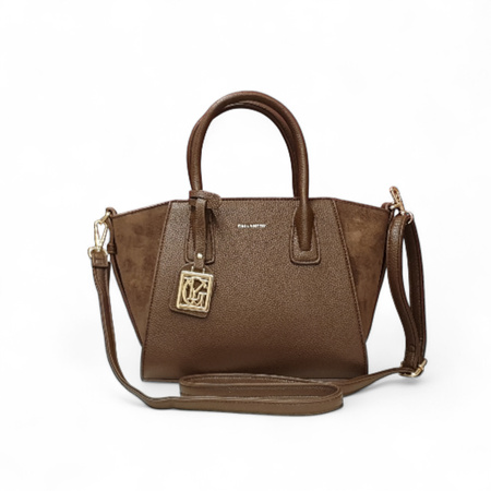 Brązowy elegancki kuferek eko skora Gallantry