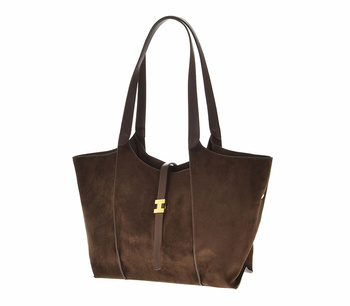 Gallantry zamszowa torebka shopper czekoladowa