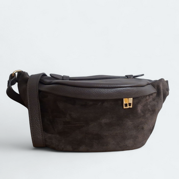 Skórzana saszetka zamszowa torebka crossbody