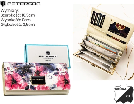 Portfel duży skórzany Peterson RFID elegancki prezent