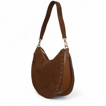 Flora &Co zamszowa torebka z brelokiem cwieki 