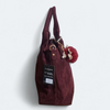 Flora&Co duża zamszowa bordowa torebkka shopper A4