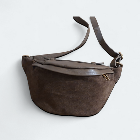 Skórzana saszetka zamszowa torebka crossbody