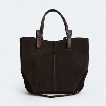 Torebka zamszowa skóra naturalna mała shopperka